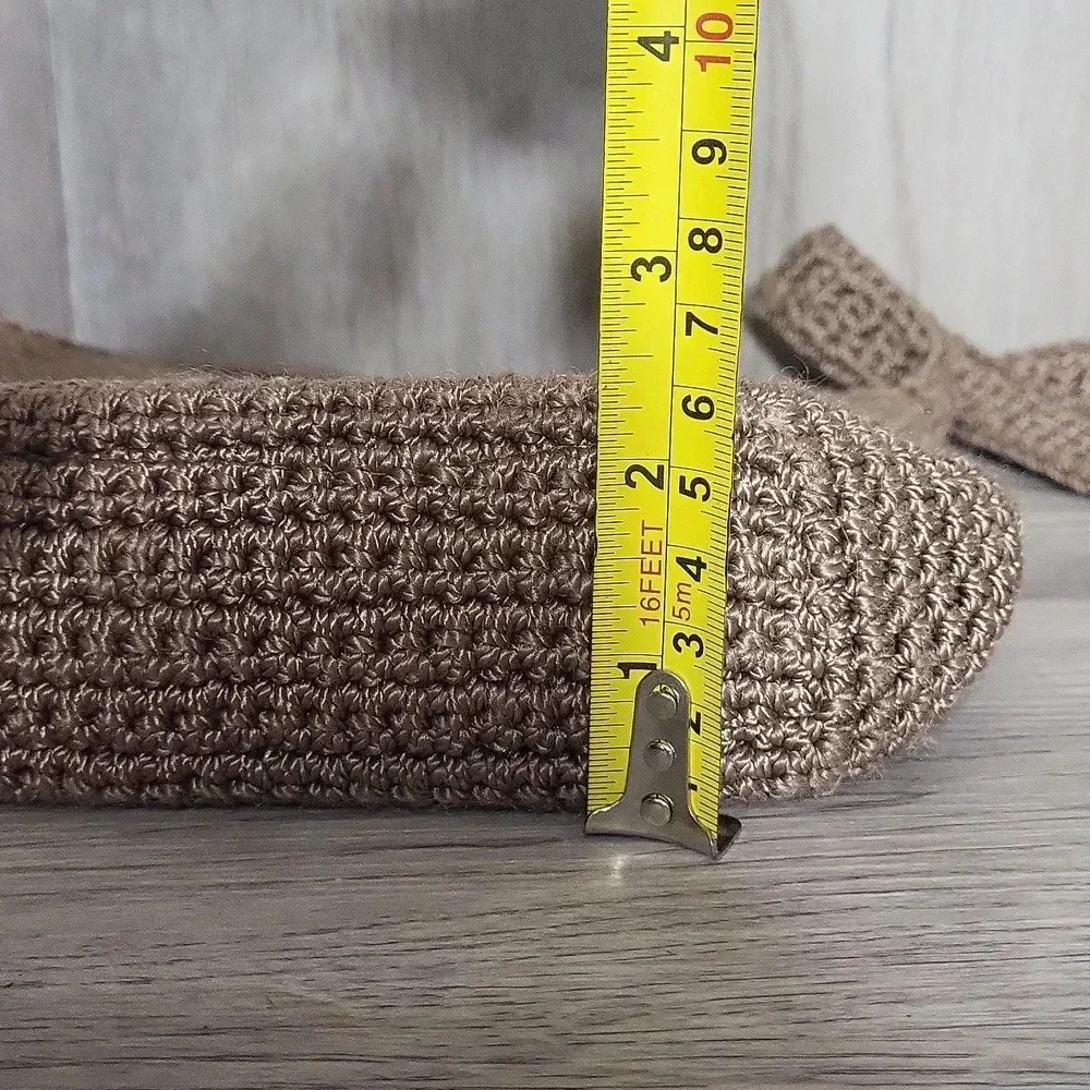 The Sak Taupe Handmade Crocheted Knit Woven Boho Shoulder Bag‎